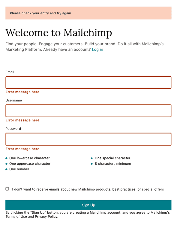 mailchimp errors