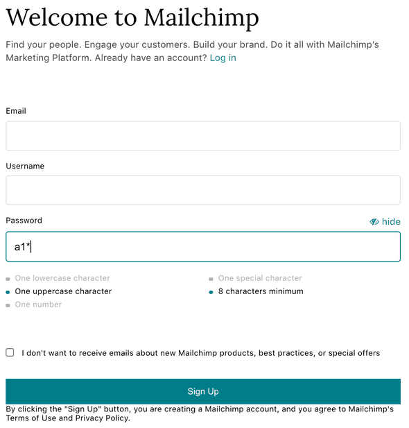 mailchimp regex